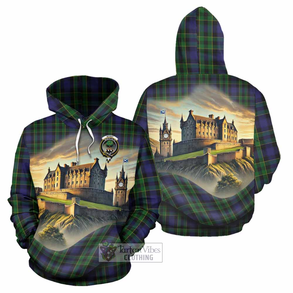 Mowat Tartan Family Crest Hoodie with Scottish Ancient Castle Style - Tartan Vibes Clothing