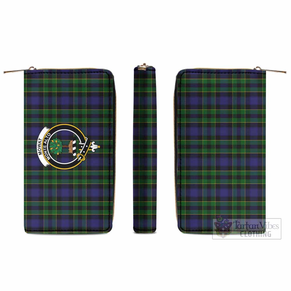 Mowat Tartan Women's Leather Wallet with Family Crest - Tartan Vibes Clothing