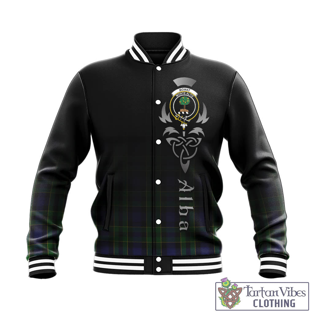 Mowat Tartan Baseball Jacket Featuring Alba Gu Brath Family Crest Celtic Inspired - Tartan Vibes Clothing