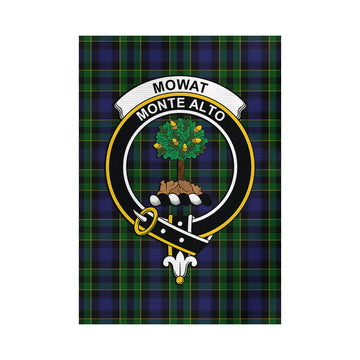 Mowat Tartan Garden Flag with Family Crest
