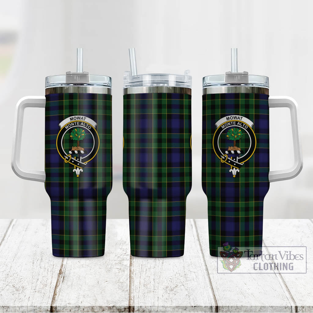 Mowat Tartan Tumbler with Handle with Family Crest - Tartan Vibes Clothing