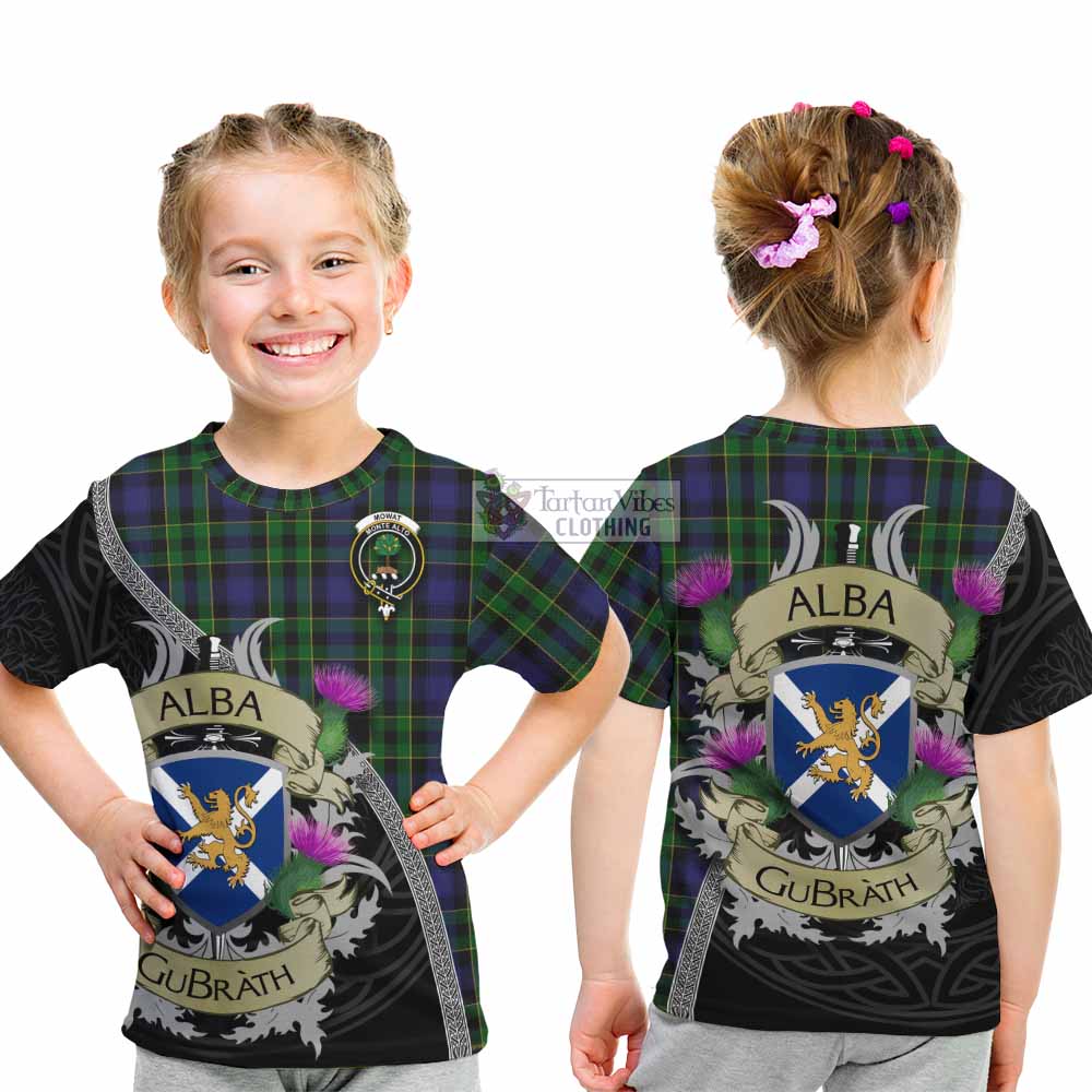 Mowat Tartan Family Crest Kid T-Shirt Lion Rampant Royal Thistle Shield Celtic Inspired - Tartan Vibes Clothing