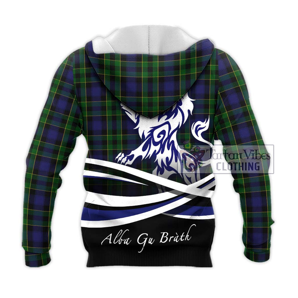 Mowat Tartan Knitted Hoodie with Alba Gu Brath Regal Lion Emblem - Tartan Vibes Clothing