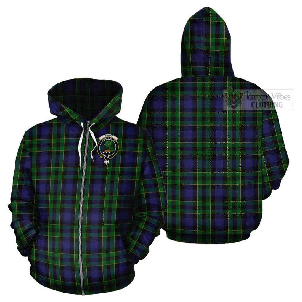 Mowat Tartan Cotton Hoodie with Family Crest - Tartan Vibes Clothing