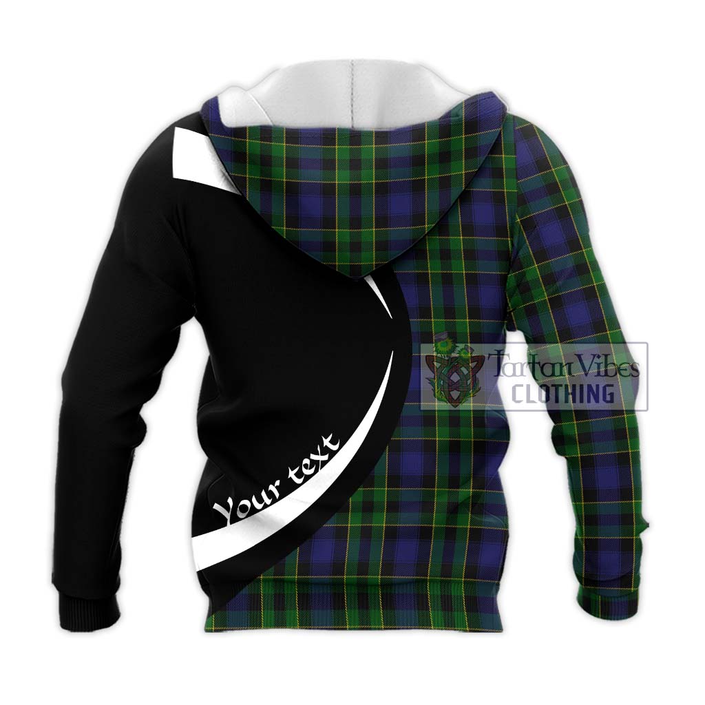 Mowat Tartan Knitted Hoodie with Family Crest Circle Style - Tartan Vibes Clothing