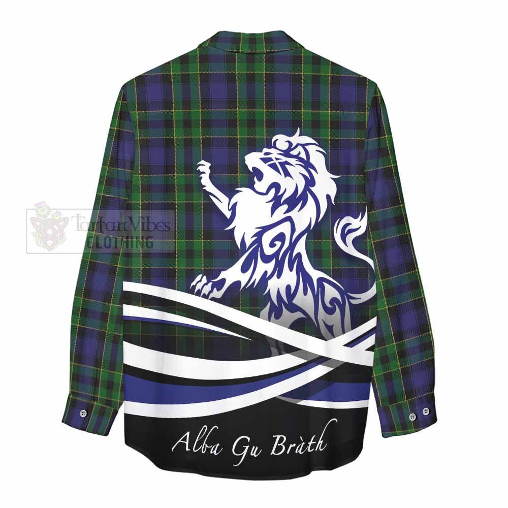 Mowat Tartan Women's Casual Shirt with Alba Gu Brath Regal Lion Emblem - Tartan Vibes Clothing