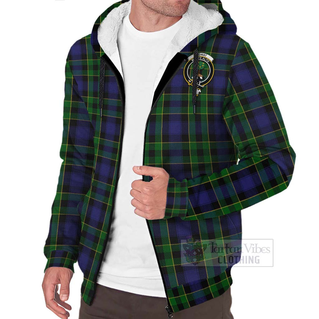 Mowat Tartan Sherpa Hoodie with Family Crest Celtic Skull Style Unisex - Tartan Vibes Clothing