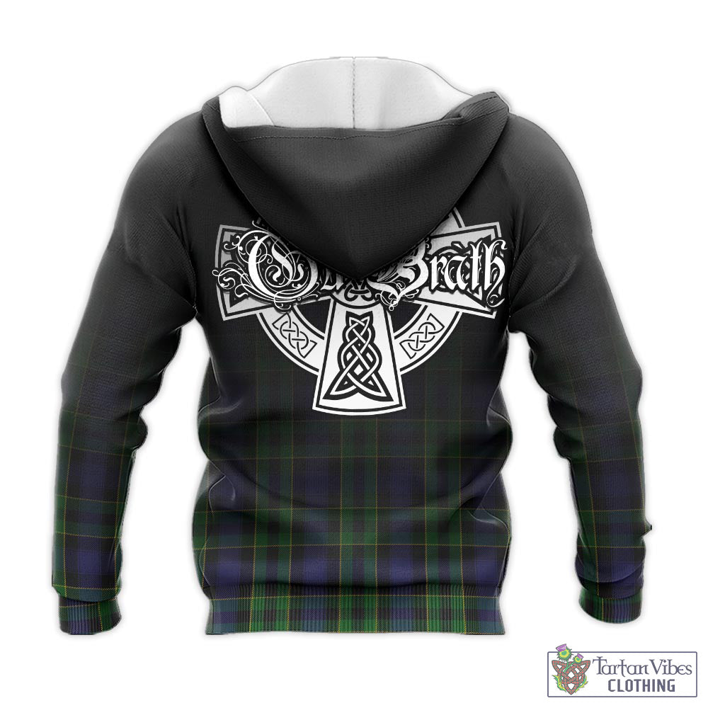 Mowat Tartan Knitted Hoodie Featuring Alba Gu Brath Family Crest Celtic Inspired - Tartan Vibes Clothing