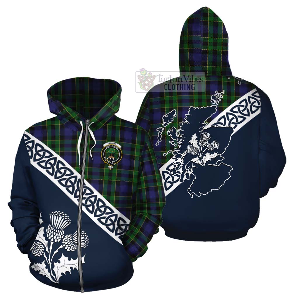 Mowat Tartan Cotton Hoodie Featuring Thistle and Scotland Map - Tartan Vibes Clothing