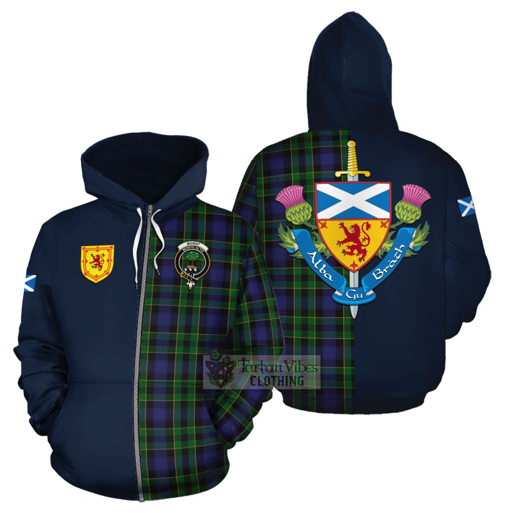 Mowat Tartan Cotton Hoodie Alba with Scottish Lion Royal Arm Half Style - Tartan Vibes Clothing