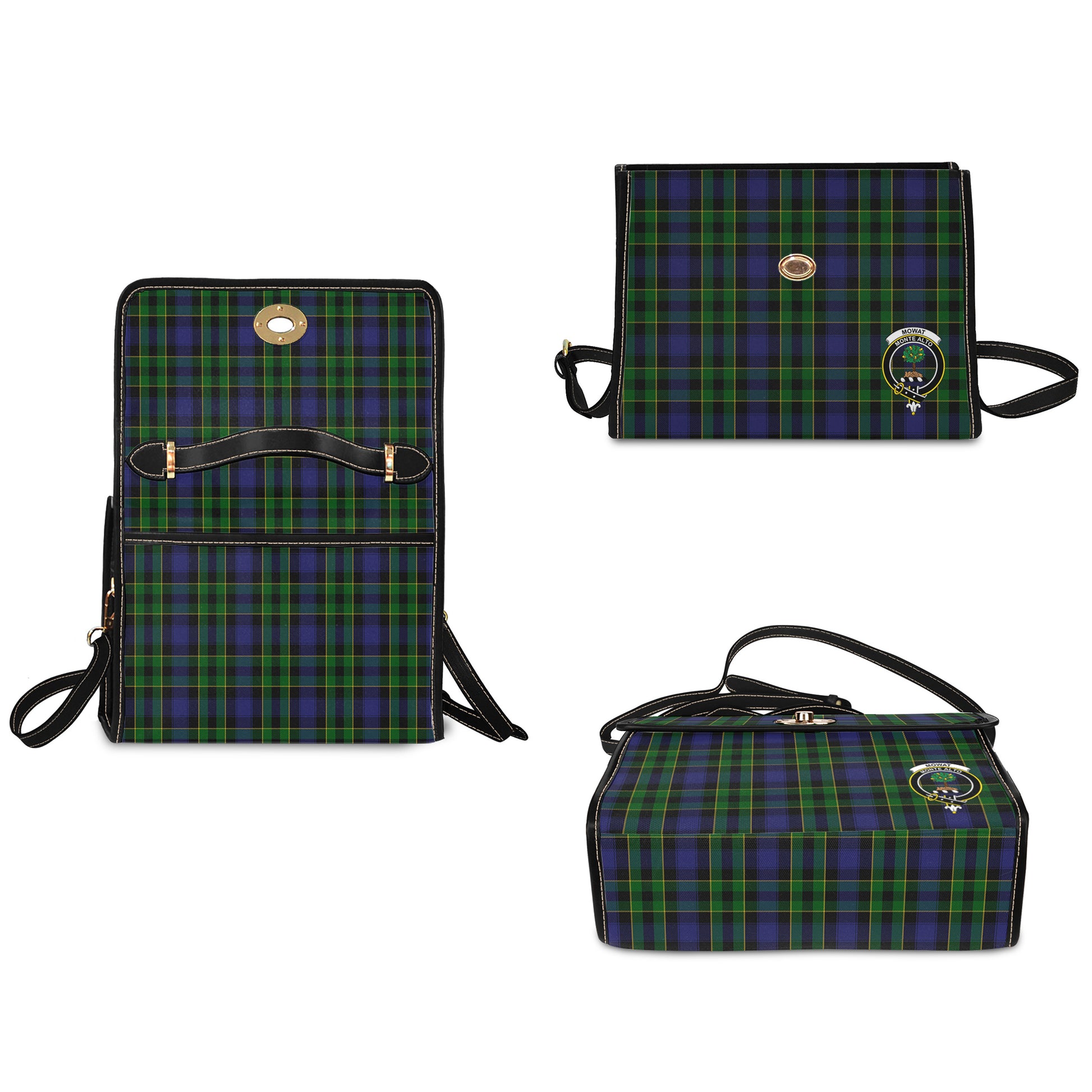 mowat-tartan-leather-strap-waterproof-canvas-bag-with-family-crest