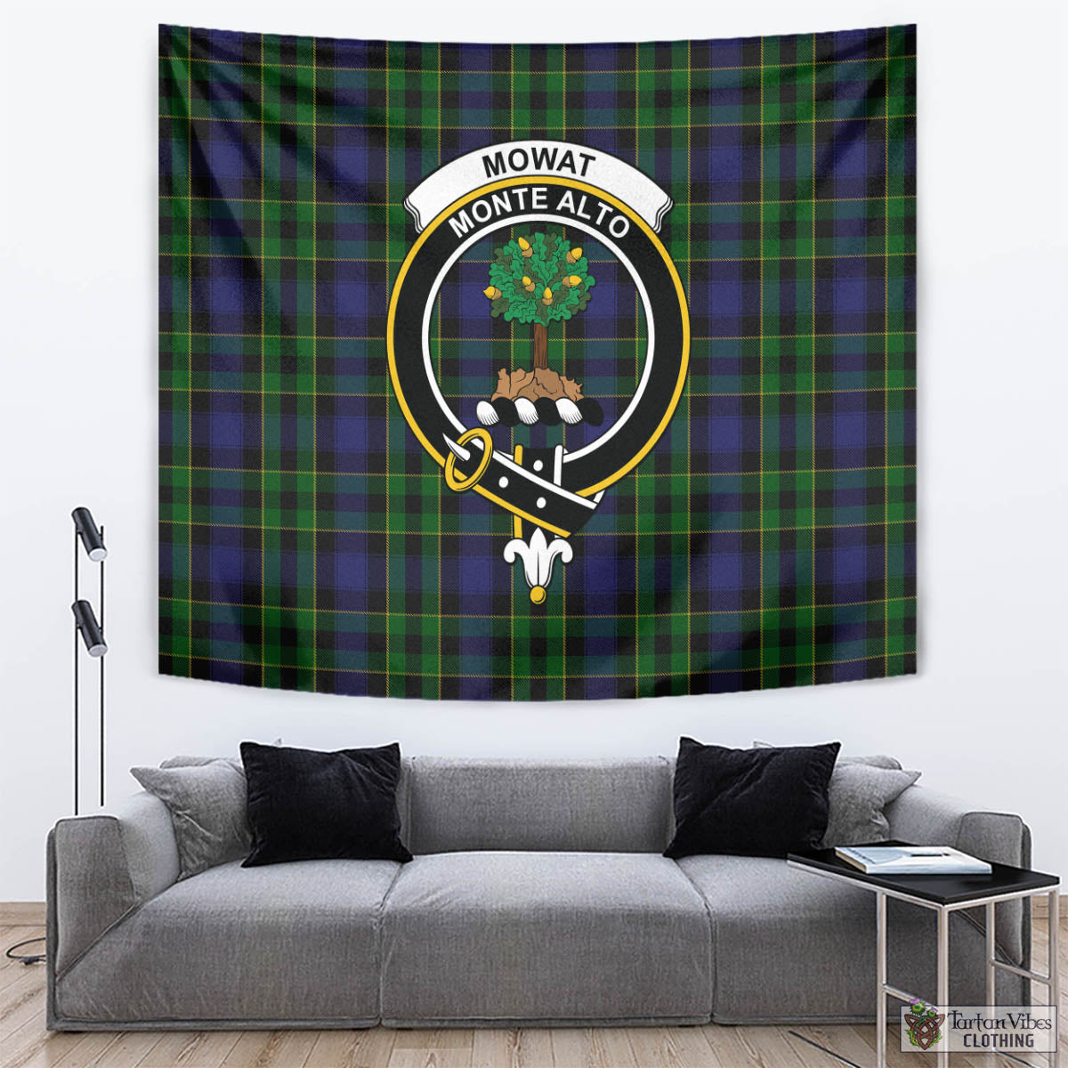 Mowat Tartan Tapestry Wall Hanging and Home Decor for Room with Family Crest - Tartan Vibes Clothing
