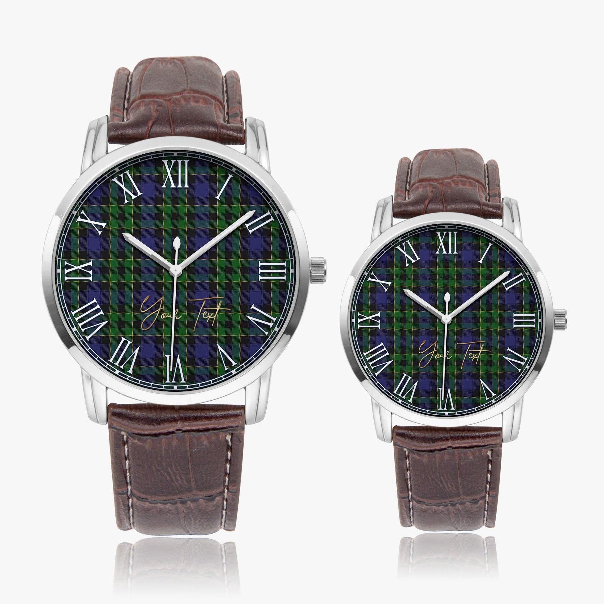 Mowat Tartan Personalized Your Text Leather Trap Quartz Watch - Tartan Vibes Clothing