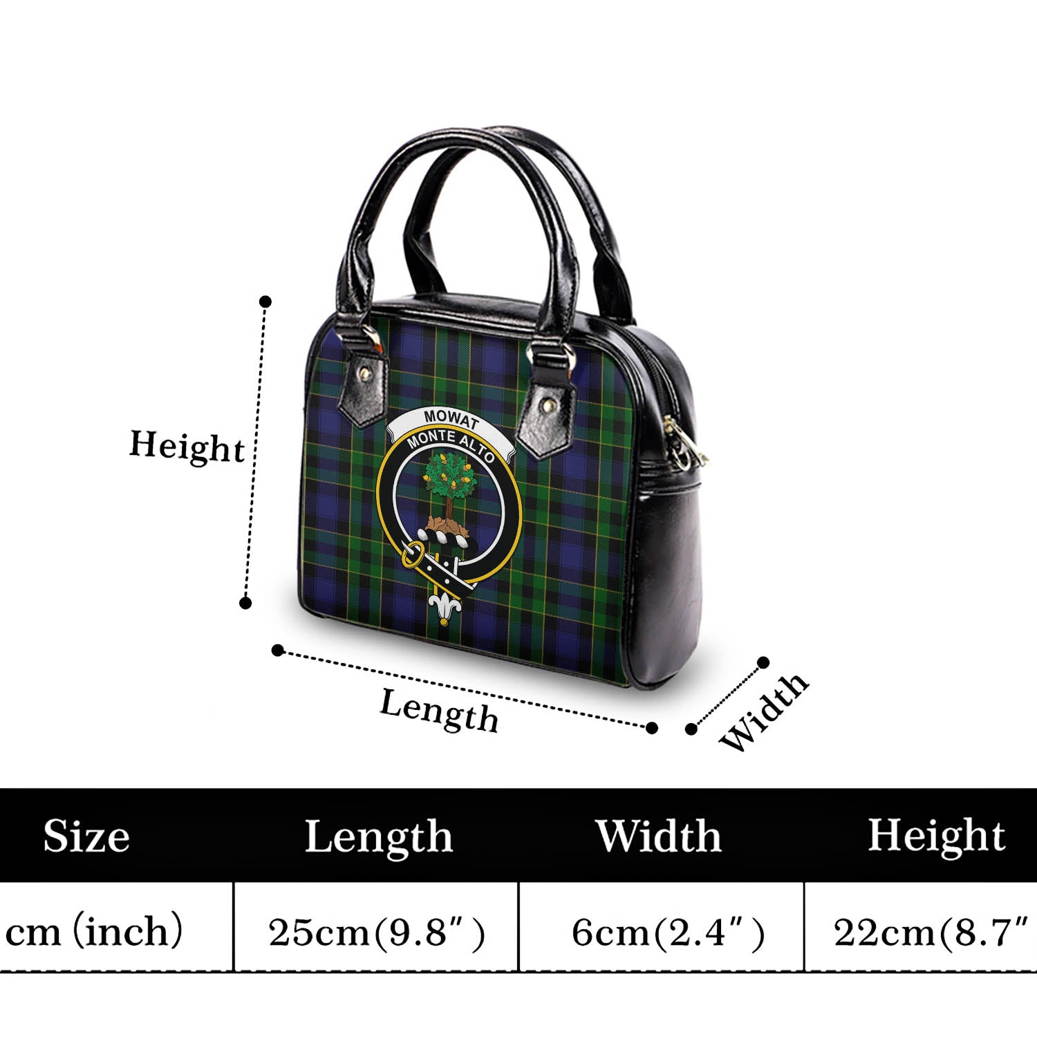 Mowat Tartan Shoulder Handbags with Family Crest - Tartan Vibes Clothing