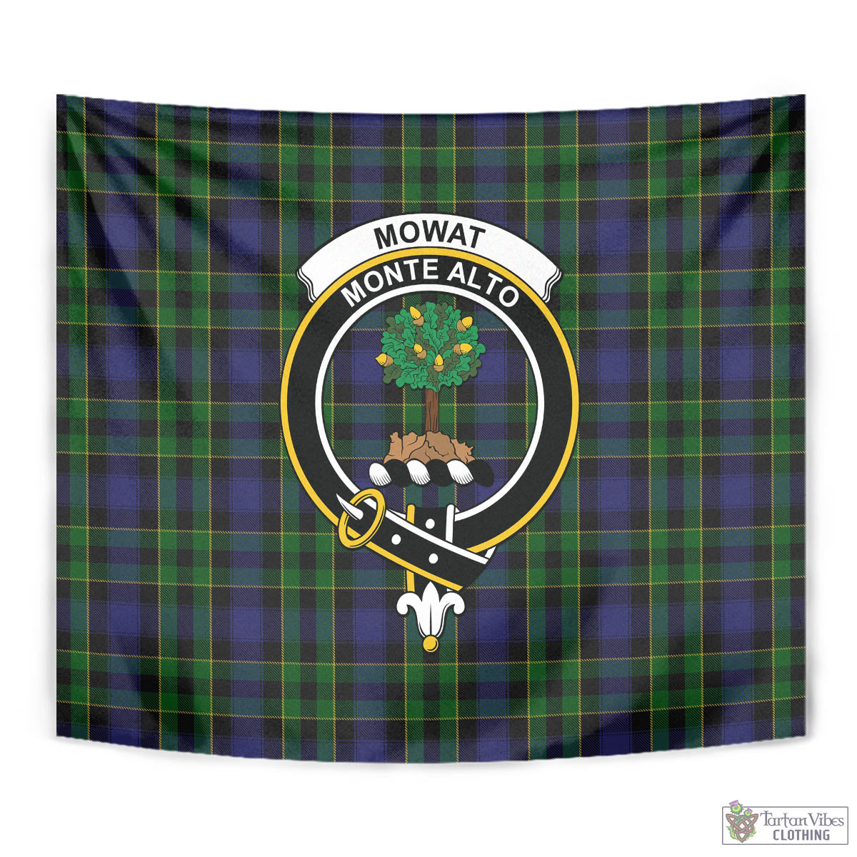 Mowat Tartan Tapestry Wall Hanging and Home Decor for Room with Family Crest - Tartan Vibes Clothing