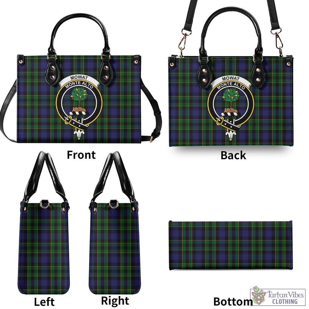 Mowat Tartan Luxury Leather Handbags with Family Crest - Tartan Vibes Clothing