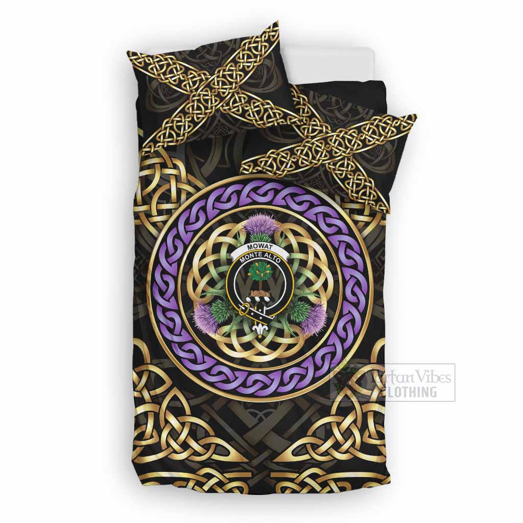 Mowat Clan Crest Bedding Set Celtic Scottish Thistle
