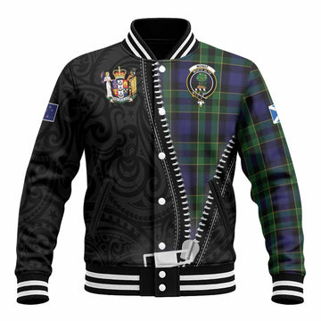 Mowat Tartan Baseball Jacket New Zealand Pattern Unique Zipper Stylized