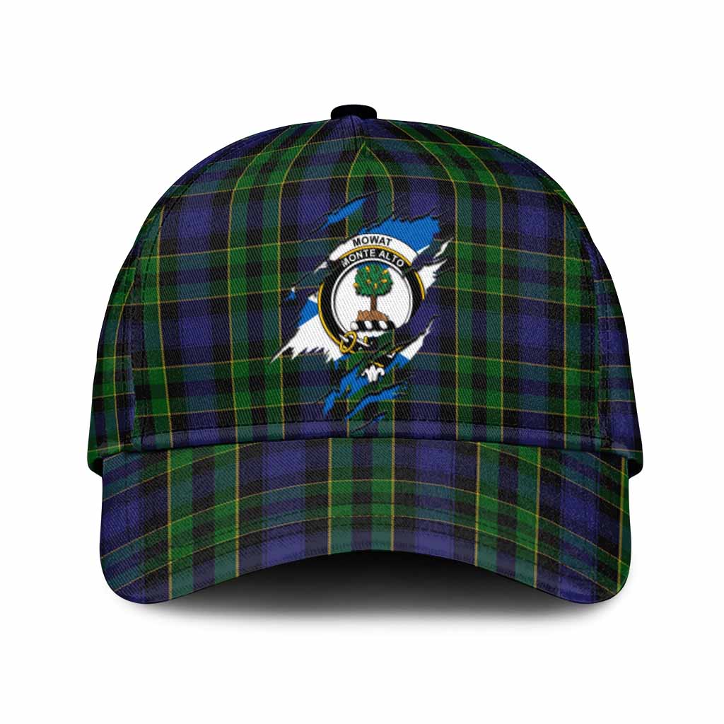 Mowat Tartan Classic Cap with Family Crest In Me Style