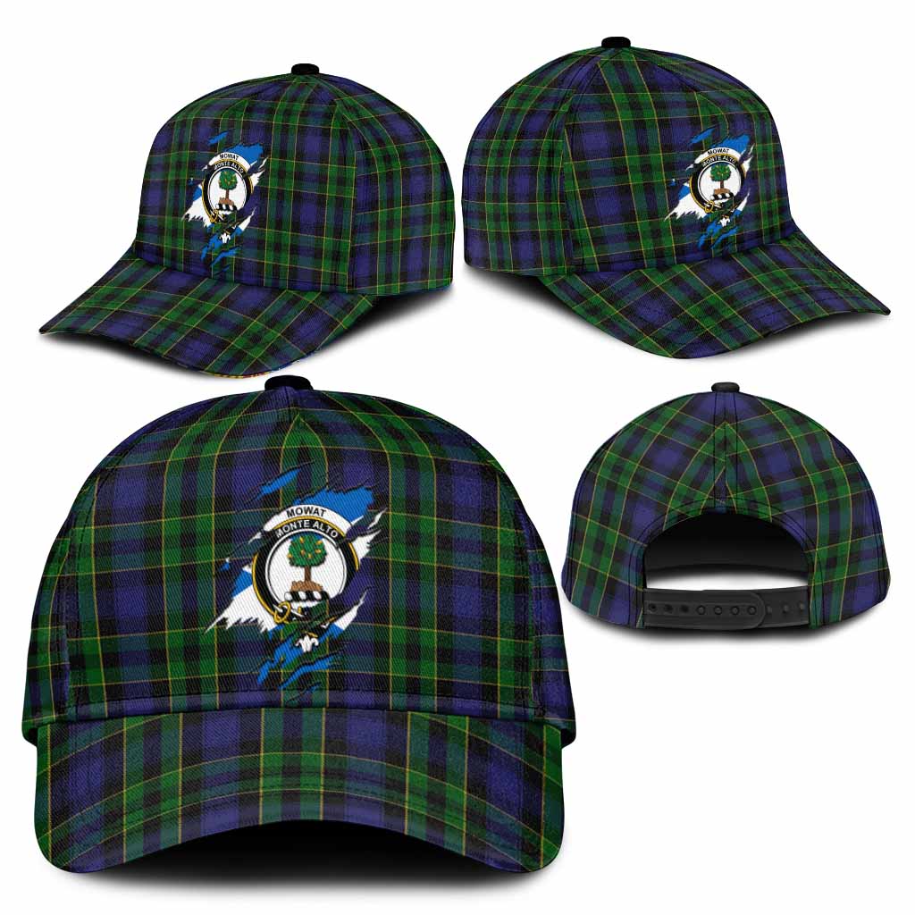 Mowat Tartan Classic Cap with Family Crest In Me Style