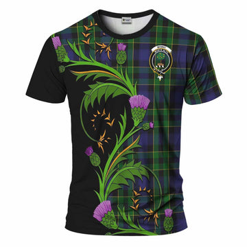 Mowat Tartan Crest T-Shirt Scottish Thistle Pride Heritage Art