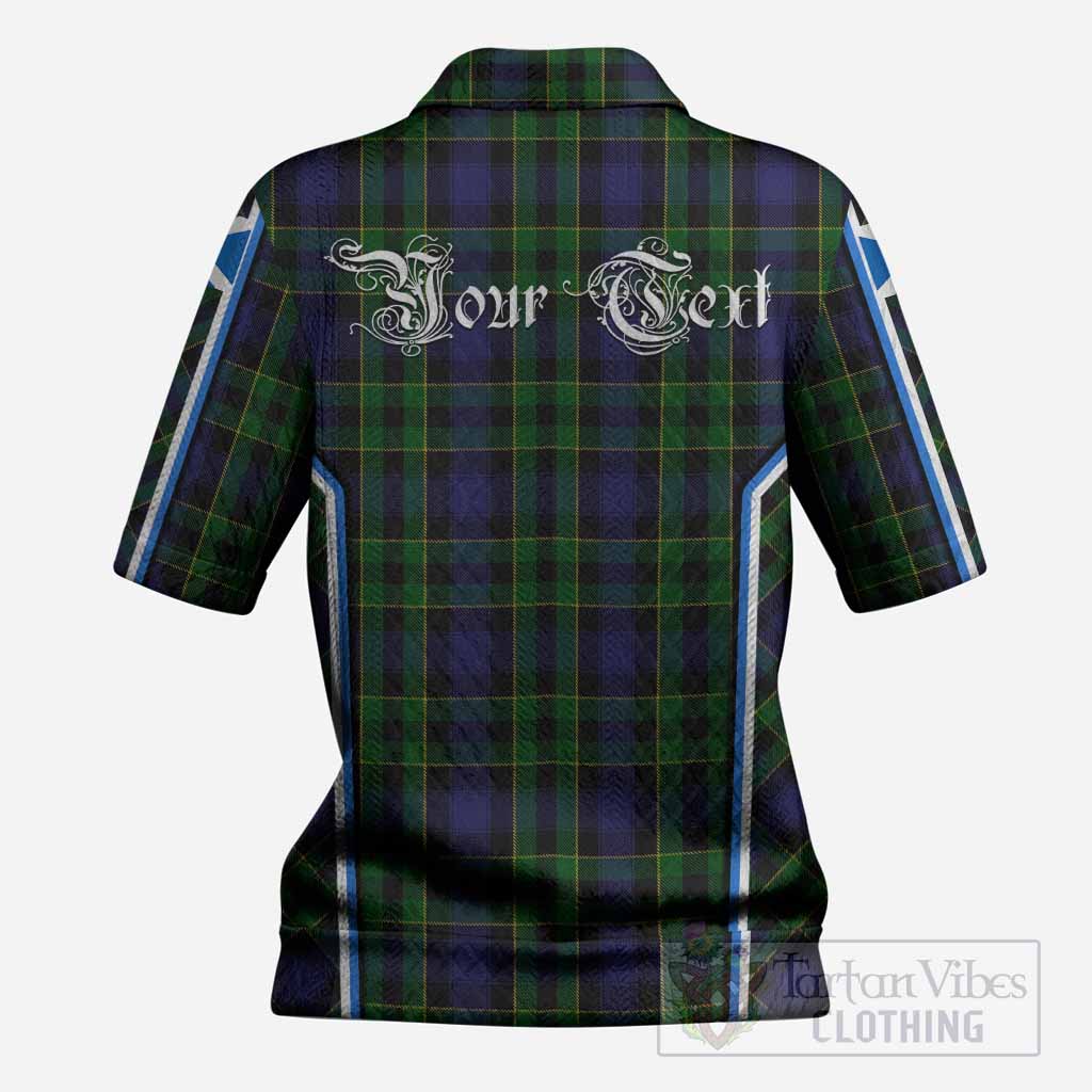 Mowat Tartan Crest Women’s Polo Sweater Top Scotland Coat of Arm Flag Style