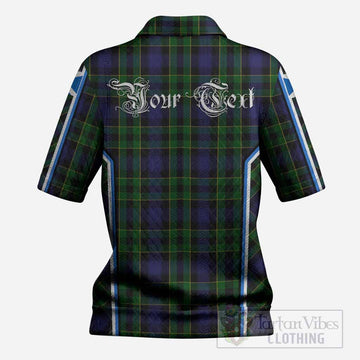 Mowat Tartan Crest Women’s Polo Sweater Top Scotland Coat of Arm Flag Style