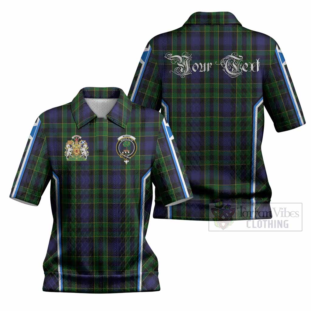 Mowat Tartan Crest Women’s Polo Sweater Top Scotland Coat of Arm Flag Style
