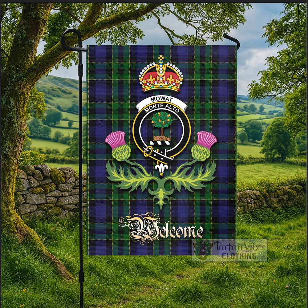 Mowat Tartan Family Crest Garden Flag Royal Thistle Welcome Style - Tartan Vibes Clothing