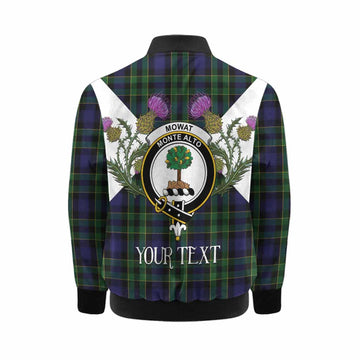 Mowat Tartan Family Crest Kid Bomber Jacket Scottish Burns Night Thistle Floral