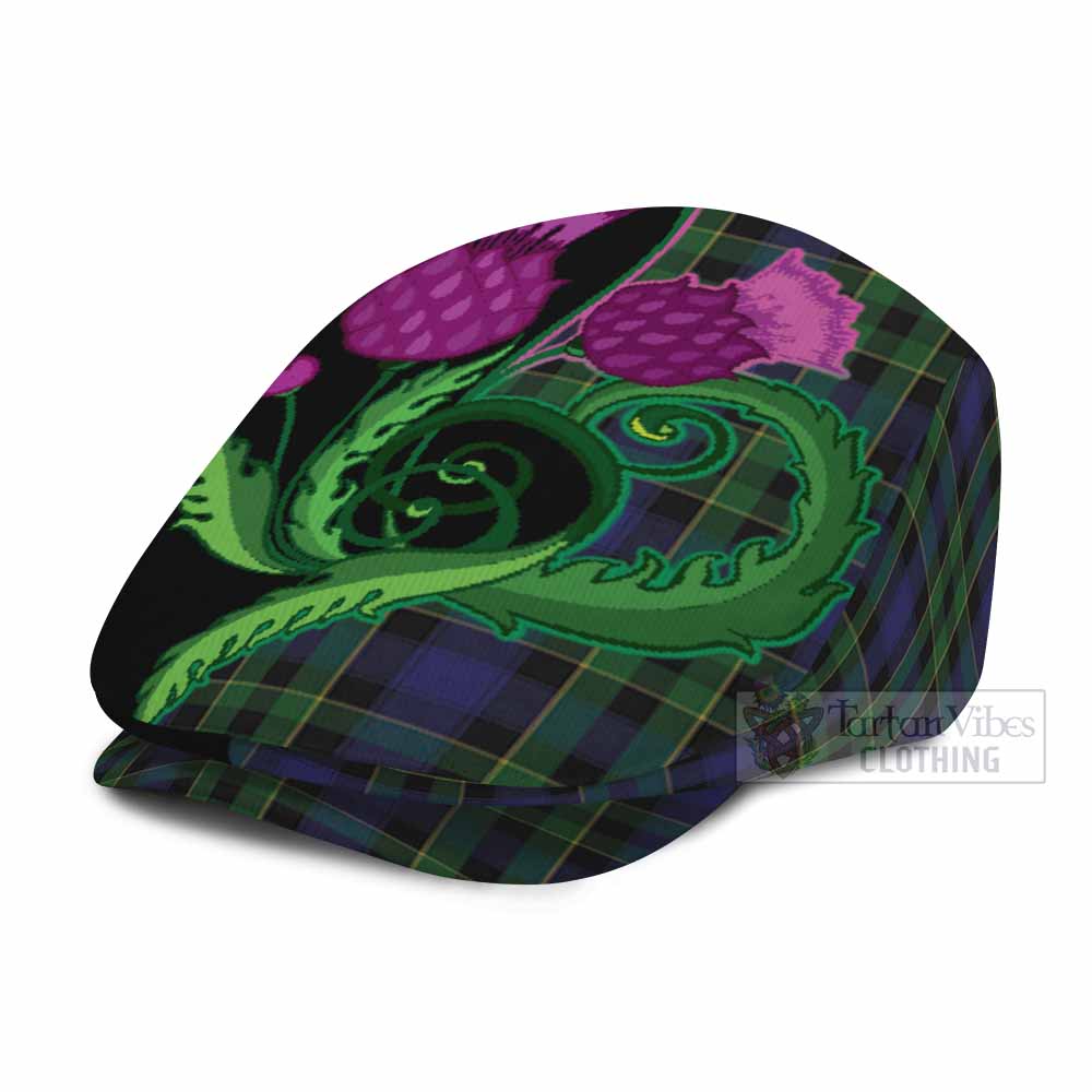 Mowat Tartan Flat Cap, Jeff Cap Traditional Scottish Thistle