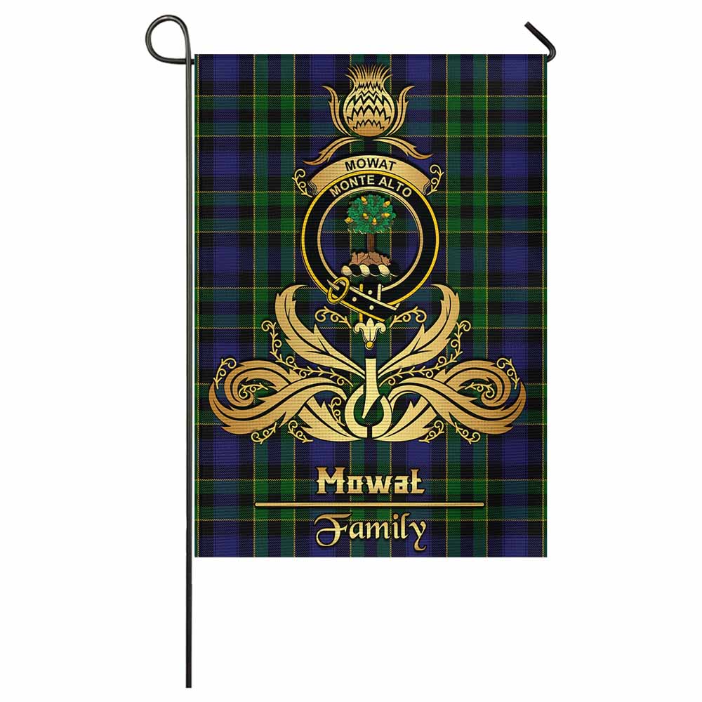Mowat Tartan Garden Flag with Highland Thistle Cherish Family Crest Style - Tartan Vibes Clothing