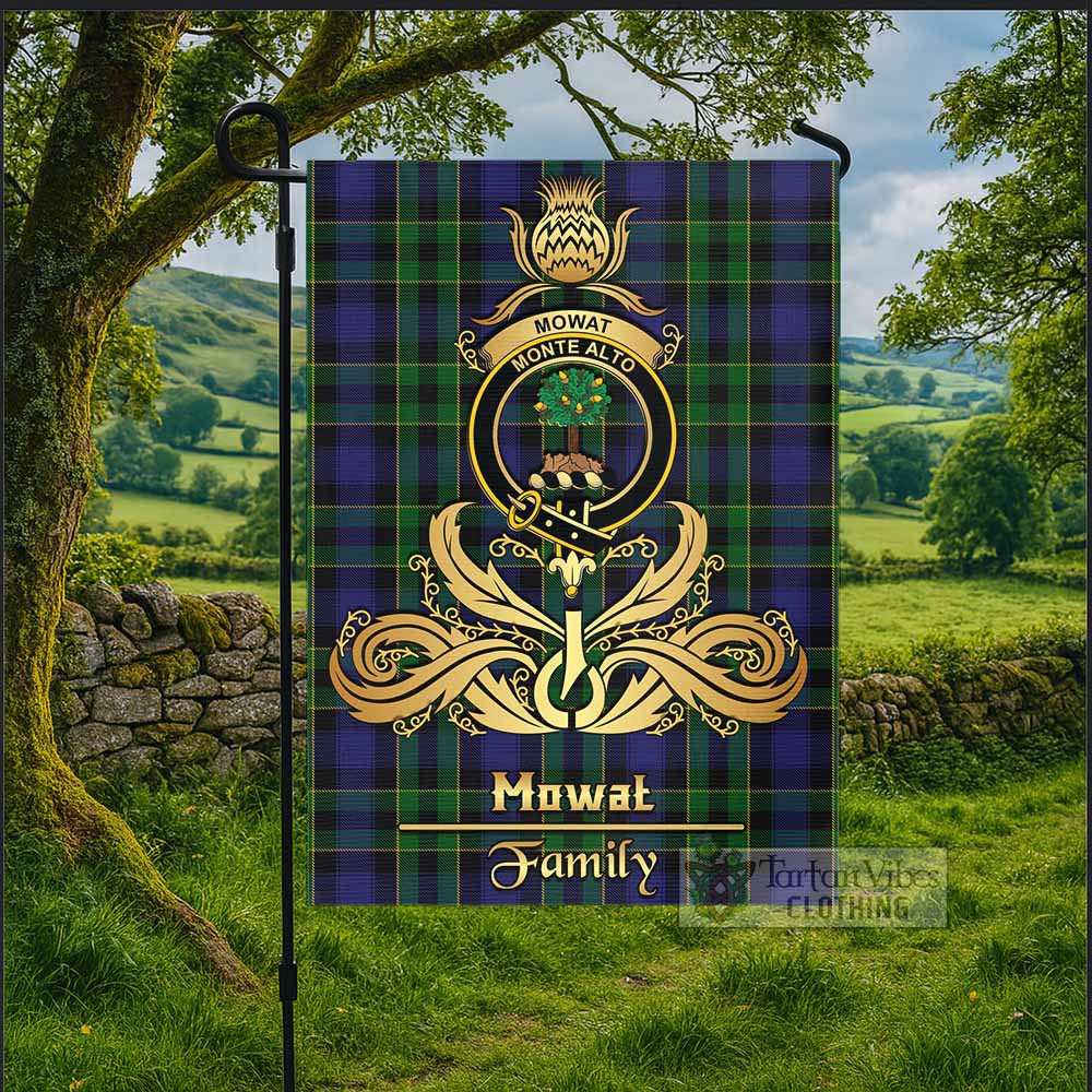 Mowat Tartan Garden Flag with Highland Thistle Cherish Family Crest Style - Tartan Vibes Clothing