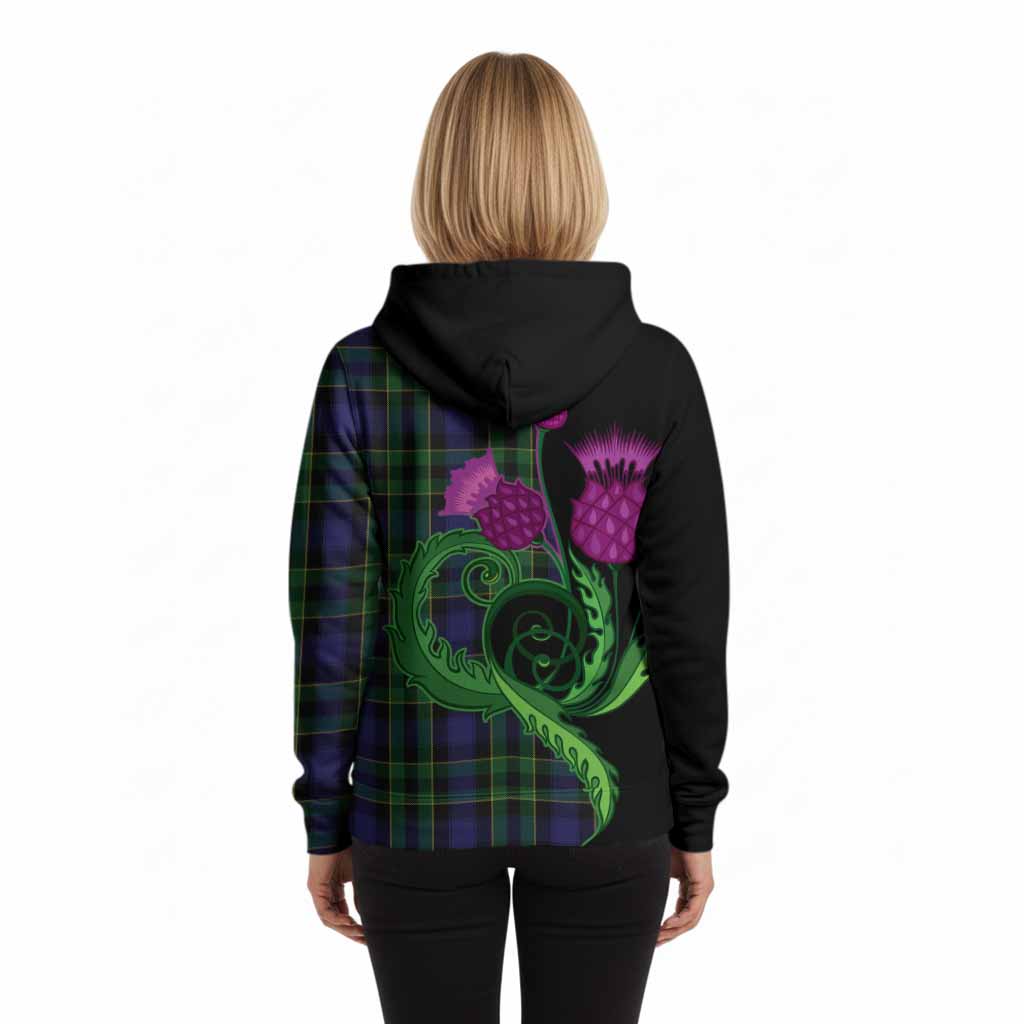 Mowat Tartan Hoodie Traditional Scottish Thistle
