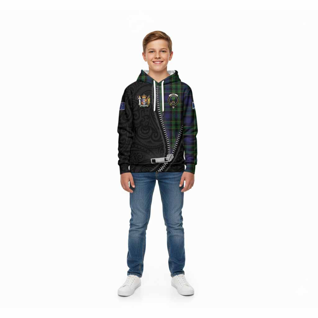 Mowat Tartan Kid Hoodie New Zealand Pattern Unique Zipper Stylized