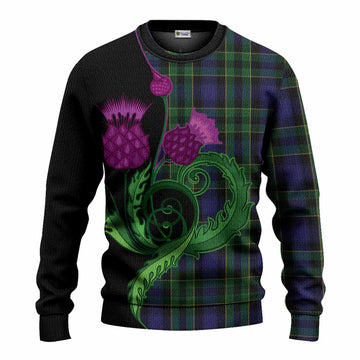 Mowat Tartan Knitted Sweater Traditional Scottish Thistle