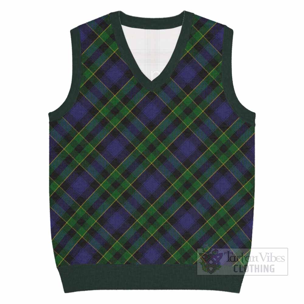 Mowat Tartan  Knitted V-Neck Vest Cross Style