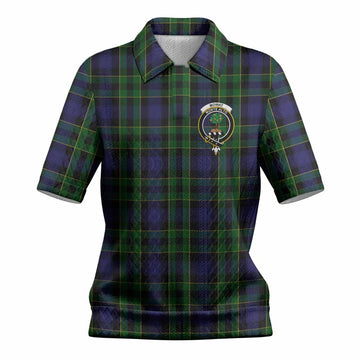 Mowat Tartan Women’s Polo Sweater Top with Family Crest