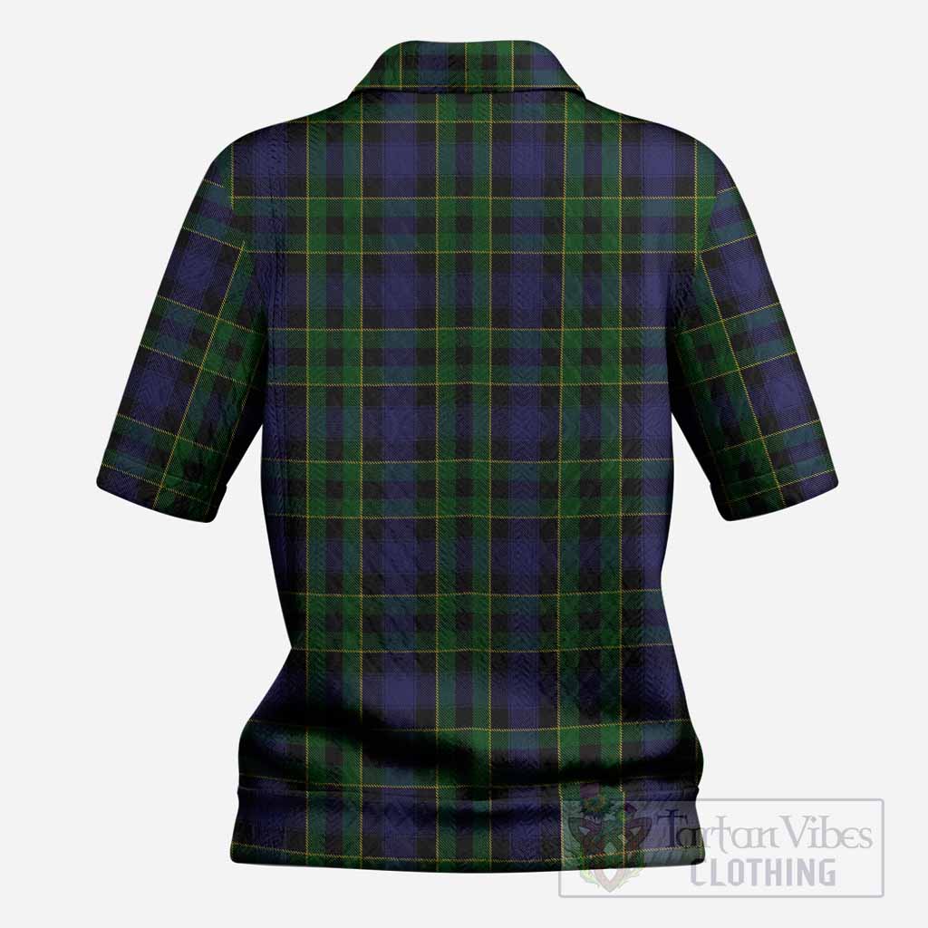 Mowat Tartan Women’s Polo Sweater Top with Family Crest