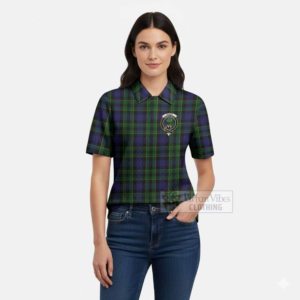 Mowat Tartan Women’s Polo Sweater Top with Family Crest