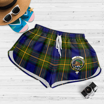 Muir Tartan Womens Shorts with Family Crest