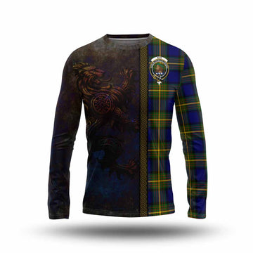 Muir Tartan Family Crest Long Sleeve T-Shirt Alba Gu Brath Be Brave Lion Ancient Style