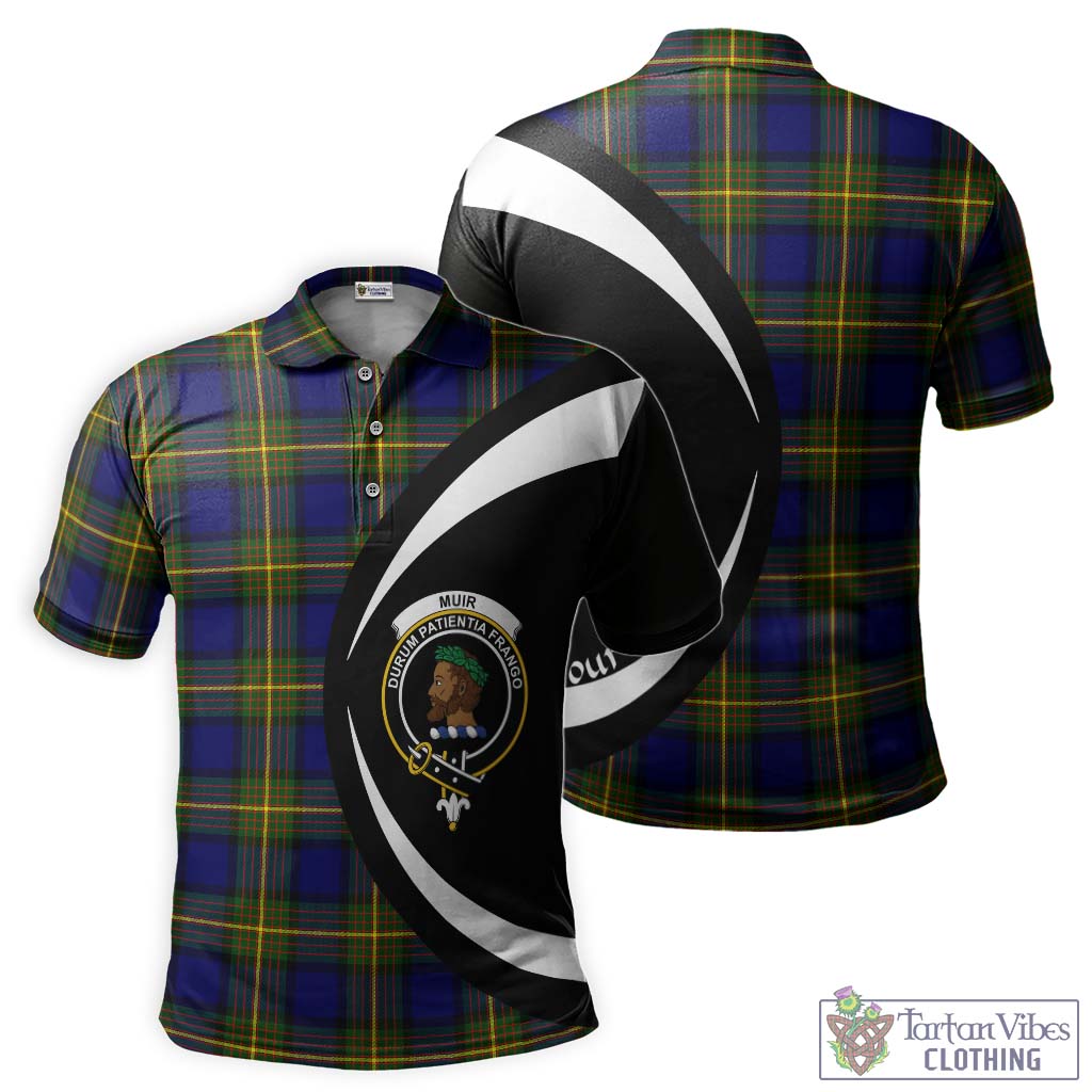 Muir Tartan Men's Polo Shirt with Family Crest Circle Style Kid - Tartan Vibes Clothing