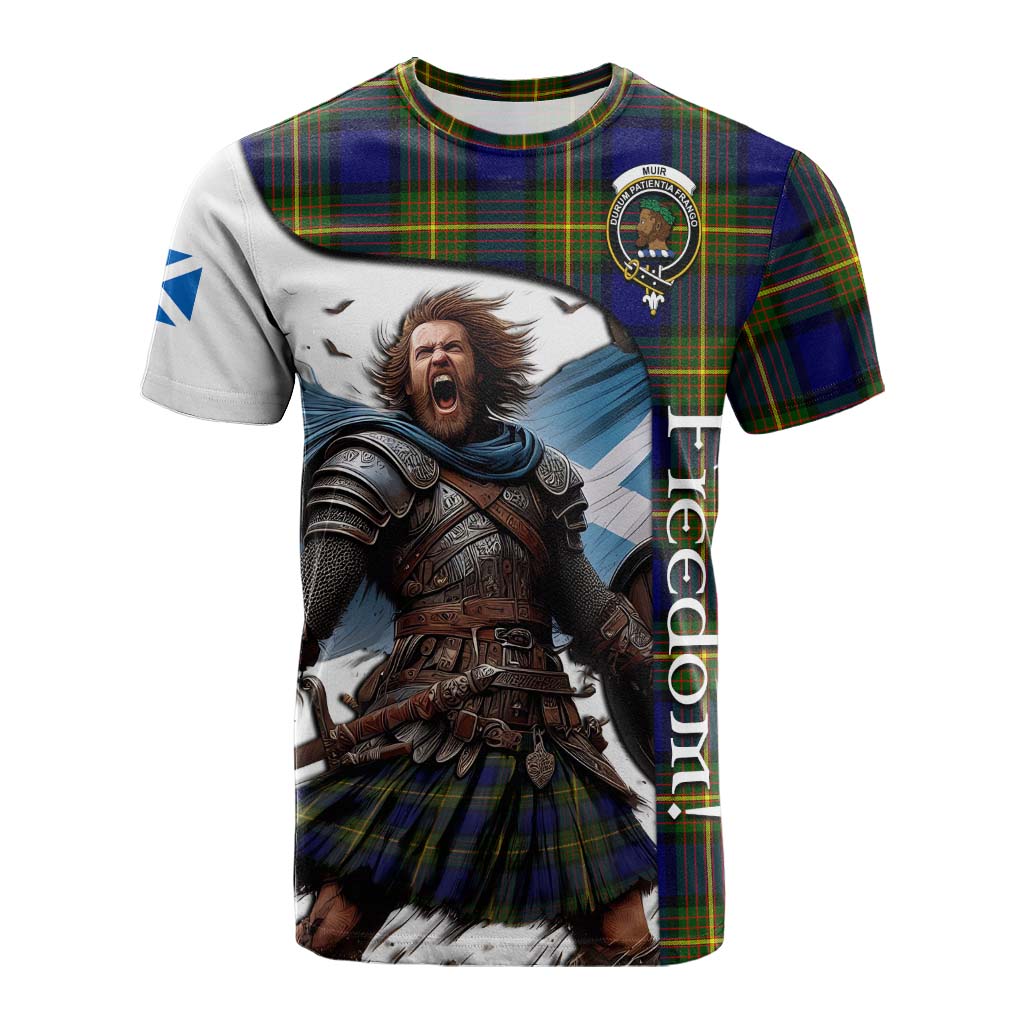 Tartan Vibes Clothing Muir Crest Tartan Cotton T-shirt Inspired by the Freedom of Scottish Warrior