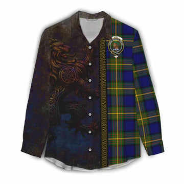 Muir Tartan Family Crest Women's Casual Shirt Alba Gu Brath Be Brave Lion Ancient Style