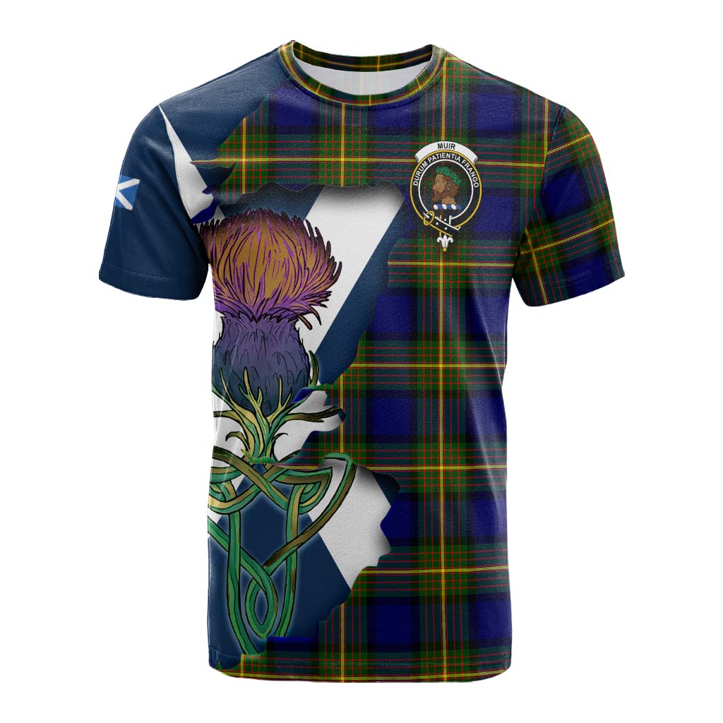 Tartan Vibes Clothing Muir Tartan Family Crest Cotton T-shirt Scottish Thistle Celtic Inspired