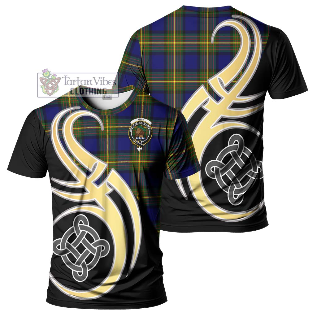 Muir Tartan T-Shirt with Family Crest and Celtic Symbol Style Kid's Shirt - Tartan Vibes Clothing
