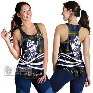 Muir Tartan Women's Racerback Tanks with Alba Gu Brath Regal Lion Emblem 4XL - Tartanvibesclothing Shop