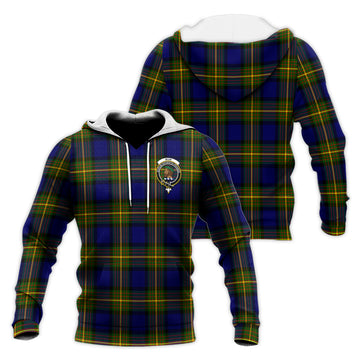 Muir Tartan Knitted Hoodie with Family Crest