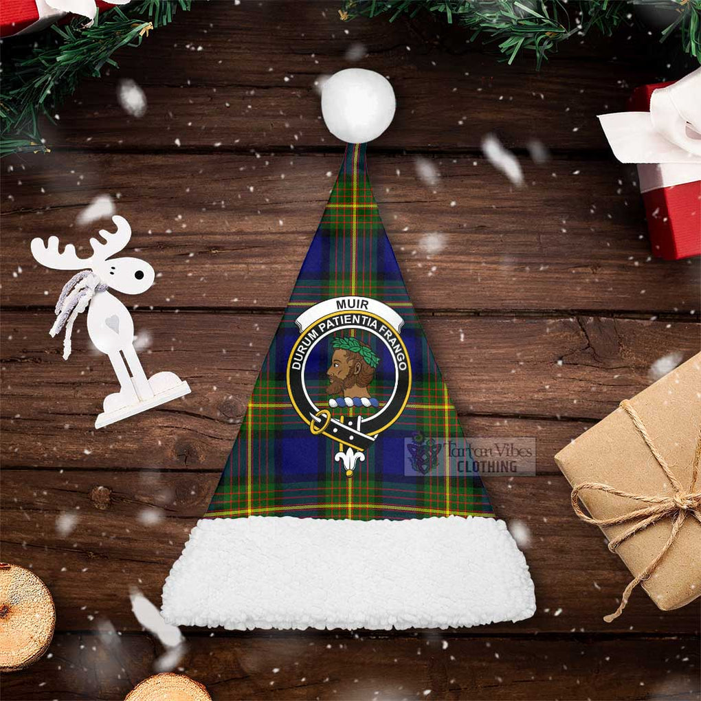 Tartan Vibes Clothing Muir Tartan Christmas Santa Hats with Family Crest